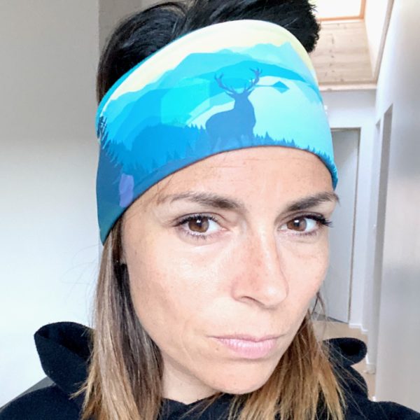 cerf turquoise - bandeau personnalisé