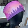 bandeau personnalisable, personnalisé, montagne, van, vanlife, bus, t6, baroudeurs, marcheurs, aventure, sur mesure, course à pied, panorama, paysage, rose, bleu, création suisse