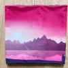 Tour de cou personnalisable, panorama montagne rose, bord du lac