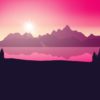 Tour de cou personnalisable, Forêt et montagne rose