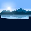 Tour de cou personnalisable, Forêt et montagne bleu