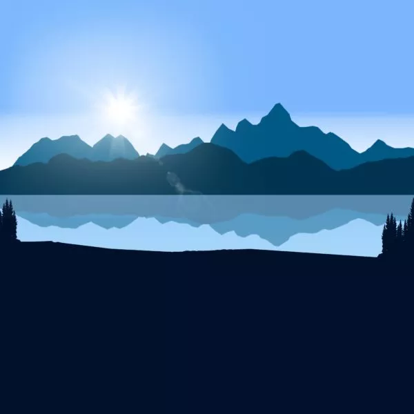 Tour de cou personnalisable, Forêt et montagne bleu