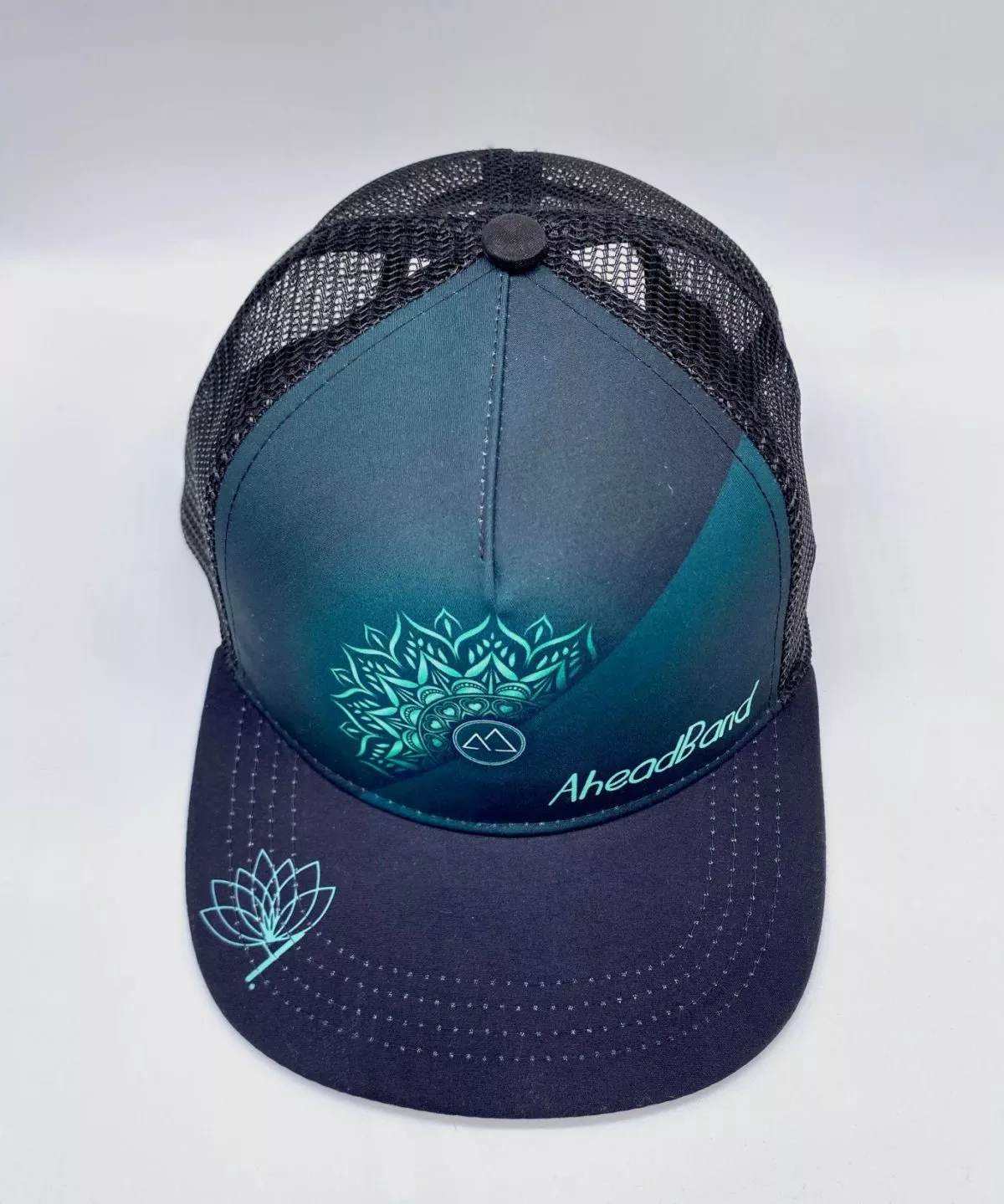 Casquette trucker, bandeau personnalisable, headband personnalisé, montagne, suisse, mandala, course à pied, trail , run