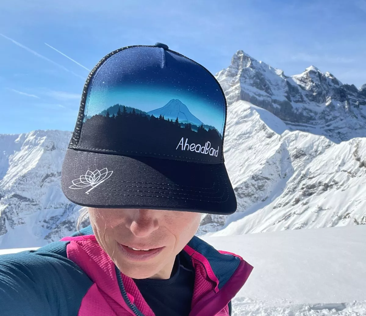 Casquette trucker, bandeau personnalisable, headband personnalisé, montagne, suisse, mandala, course à pied, trail , run, Moléson