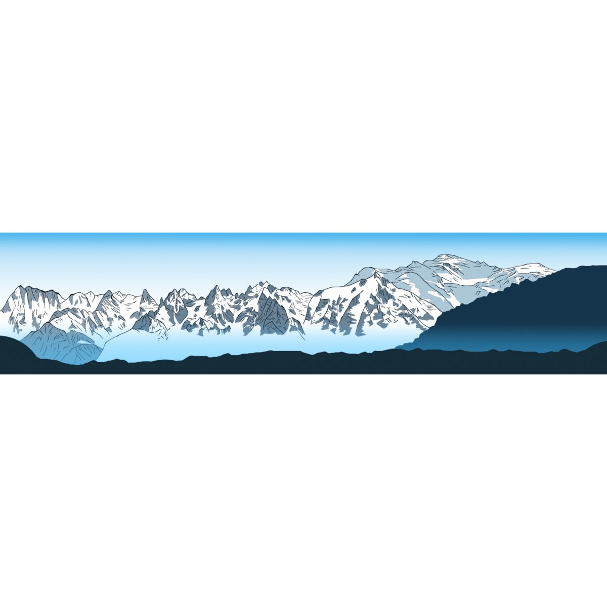 Bandeau personnalisable, Chamonix - mont Blanc, montagne française, création suisse, alpes française, Haute Savoie