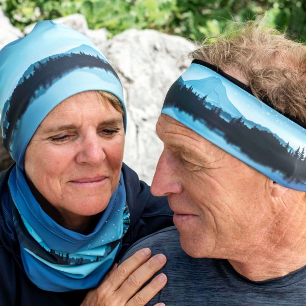 Bandeau personnalisable, Montagne suisse, création suisse, alpes, pour la randonnée et le ski de peau de phoque, création suisse