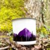 Mug émaillé, tasse émaillée , tasse céramique personnalisable, création suisse, montagne suisse, montagne française, fait à la main, handmade , swissmade, homemade- pour les activités extérieures. La Dent Blanche, 4000m