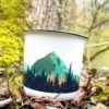 Mug émaillé, tasse émaillée , tasse céramique personnalisable, création suisse, montagne suisse, montagne française, fait à la main, handmade , swissmade, homemade- pour les activités extérieures. La Dent Blanche et bouquetin
