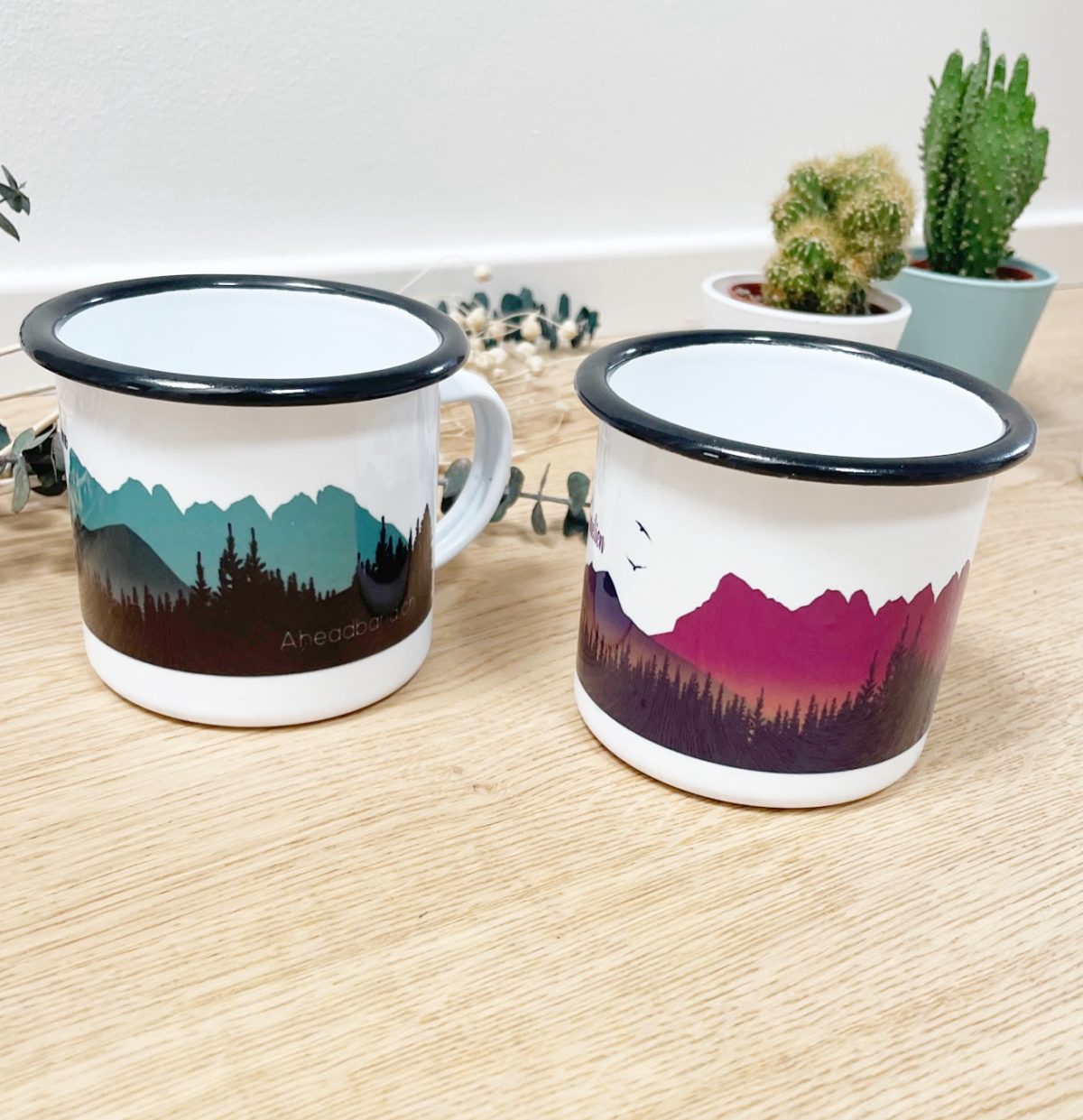 Mug émaillé ou céramique, tasse émaillée , tasse céramique personnalisable, création suisse, montagne suisse, montagne française, fait à la main, handmade , swissmade, homemade- pour les activités extérieures. Dents du midi