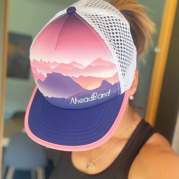Casquette souple Trail et course à pied et sport extérieur, casquette topographie, création suisse, Montagnes rose, création suisse, casquette ; grand Muveran petit Muveran