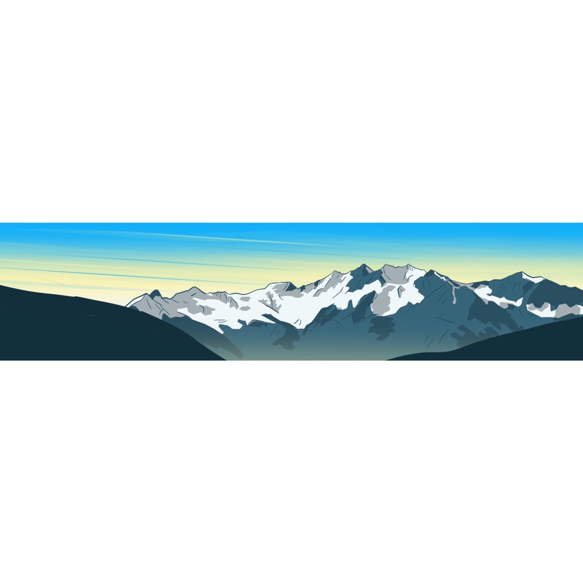Bandeau personnalisable, Montagne suisse, création suisse, alpes, pour la randonnée et le ski de peau de phoque, skimo. Sans Fee, Zermatt, Breithorn, Alphubel, art graphique