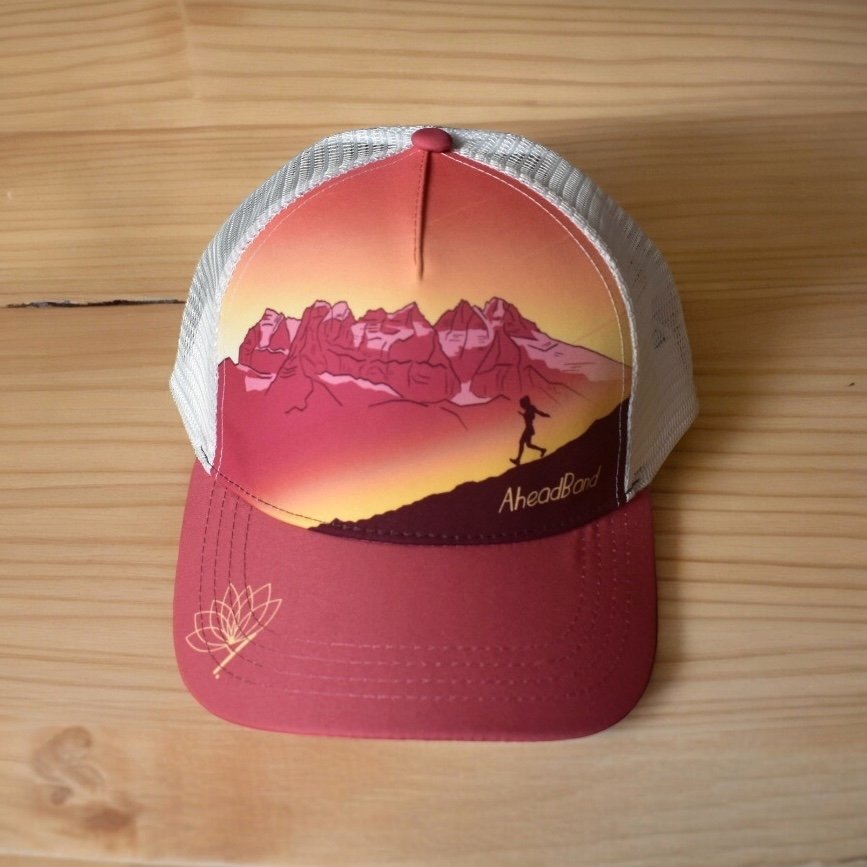 Casquette running Trucker, Inspirés par la nature, montagne, création suisse, Le Cervin noir et blanc, montagne suisse, Casquette montagne Alpinisme, Dents-du-midi coureuse