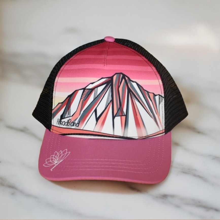Casquette running Trucker, Inspirés par la nature, montagne, création suisse, Le Cervin noir et blanc, montagne suisse, Casquette montagne Catogne