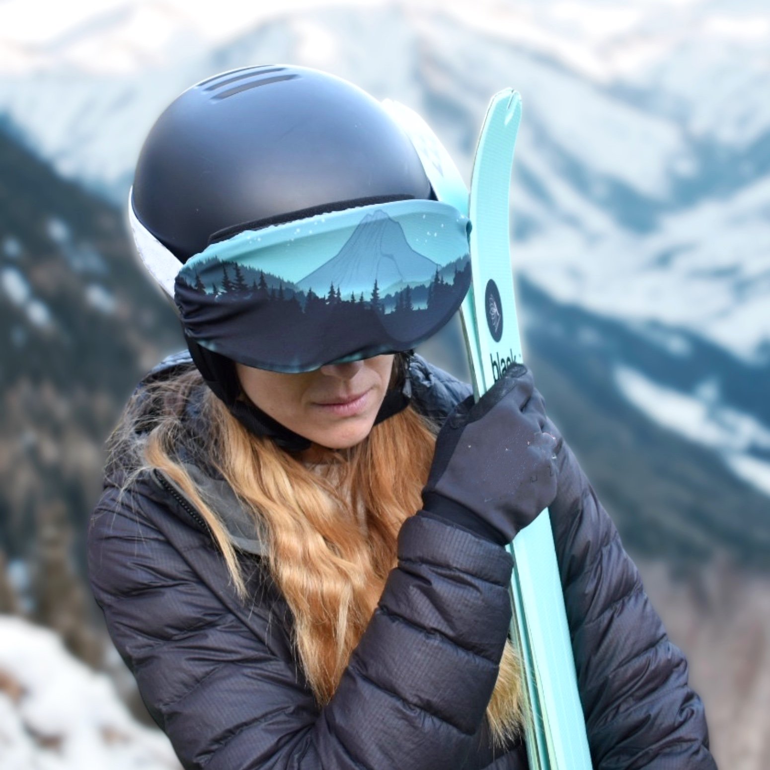 Housse masque de ski,Protège masque de ski, protège goggle, ski de piste, ski de randonnée, skimo, hiver, création suisse, cousu à la main, Dent de Valette, Région dents-du-midi , montagne suisse