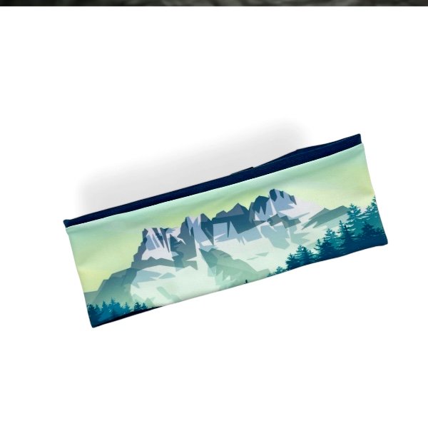 Bandeau personnalisable, Montagne Suisse, Mont Blanc création suisse, alpes, pour la randonnée et le ski de peau de phoque, dents du midi