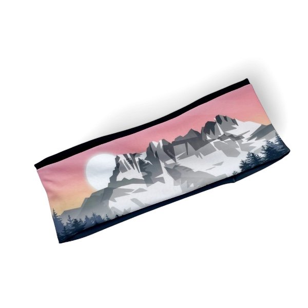 Bandeau personnalisable, Montagne Suisse, Mont Blanc création suisse, alpes, pour la randonnée et le ski de peau de phoque, dents du midi