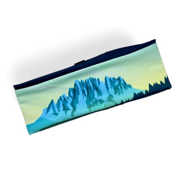 Bandeau personnalisable, Montagne Suisse, Mont Blanc création suisse, alpes, pour la randonnée et le ski de peau de phoque, Gastlosen
