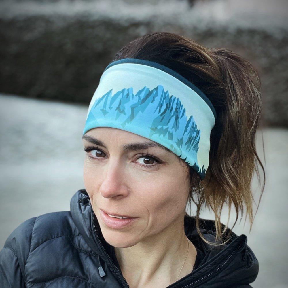Bandeau personnalisable, Montagne Suisse, Mont Blanc création suisse, alpes, pour la randonnée et le ski de peau de phoque, Gastlosen Préalpes fribourgeoises