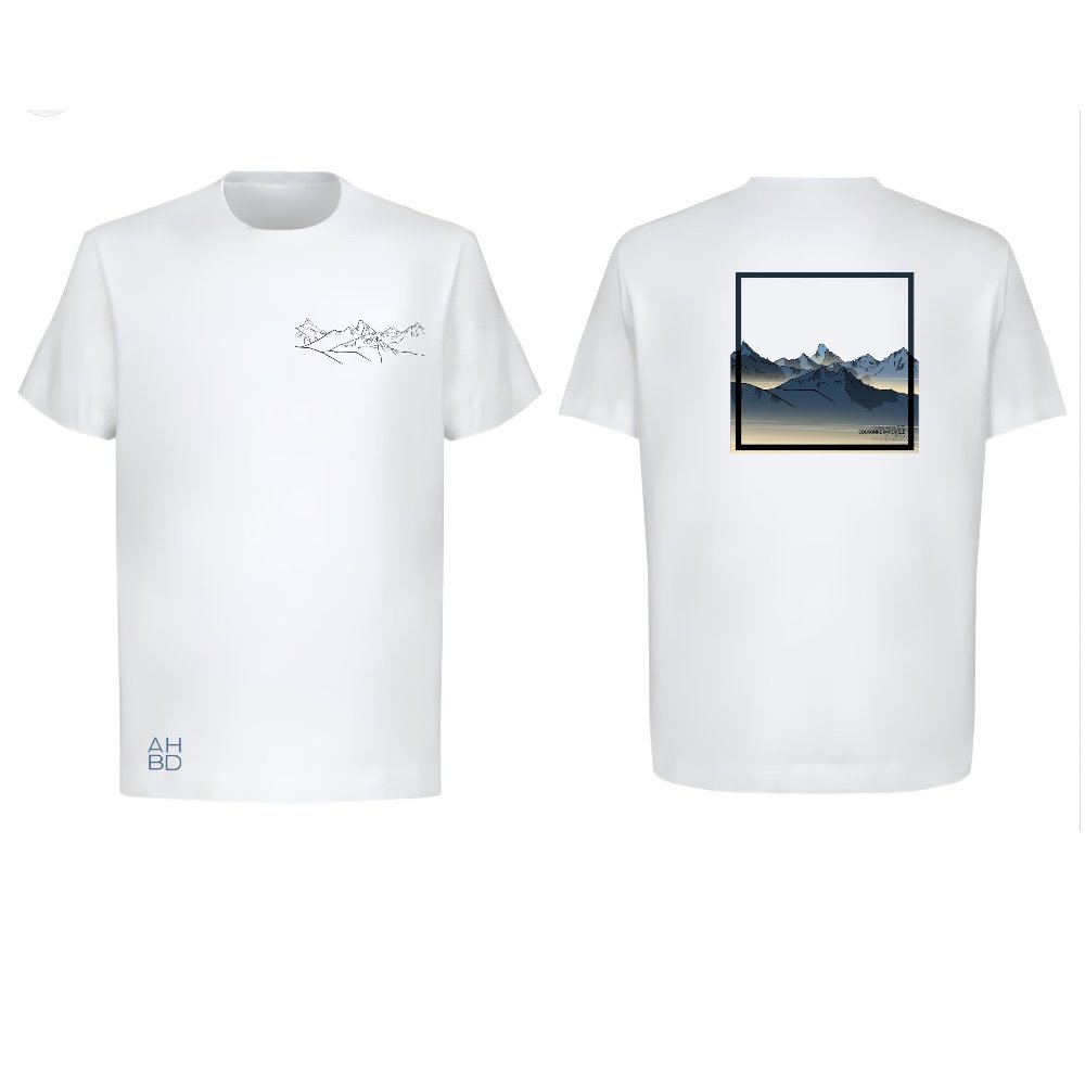 T-shirt montagne suisse, t-shirt décontracté running, alpes suisse, Ruinette, Grammont , Cervin, riding, cycling, vélo, chasseral, Gastlosen, couronne impériale, dent blanche, plage