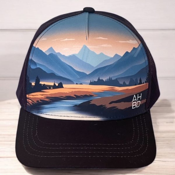 Casquette running Trucker, Inspirés par la nature, montagne, création suisse, Le Cervin noir et blanc, montagne suisse, Casquette montagne Catogne, Dent blanche, ferpècle
