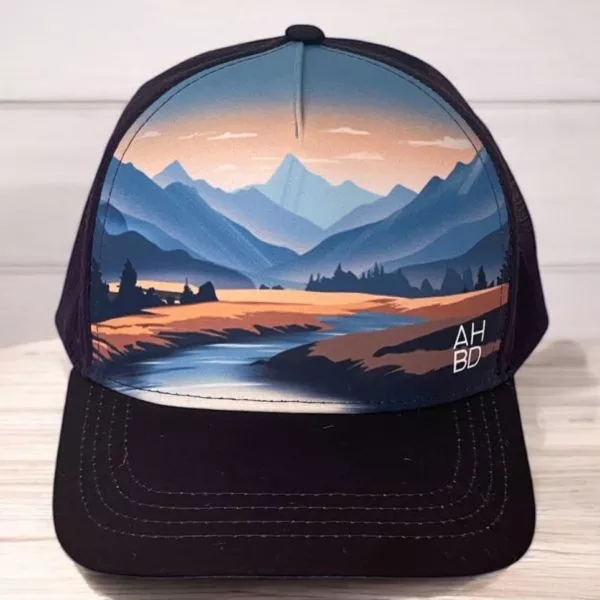 Casquette running Trucker, Inspirés par la nature, montagne, création suisse, Le Cervin noir et blanc, montagne suisse, Casquette montagne Catogne, Dent blanche, ferpècle