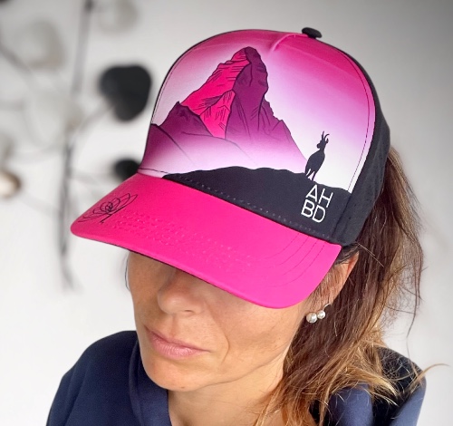 Casquette running Trucker, Inspirés par la nature, montagne, création suisse, Le Cervin noir et blanc, montagne suisse, Casquette montagne Catogne, Dent blanche, Dents-du-Midi