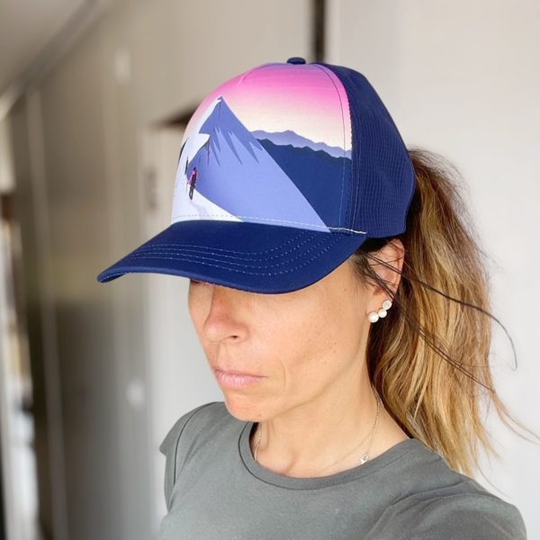 Casquette running Trucker, Inspirés par la nature, montagne, création suisse, Le Cervin noir et blanc, montagne suisse, Casquette montagne Catogne, Dent blanche