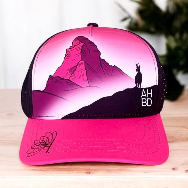 Casquette running Trucker, Inspirés par la nature, montagne, création suisse, Le Cervin noir et blanc, montagne suisse, Casquette montagne Catogne, Dent blanche