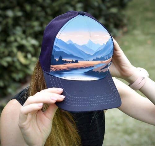 Casquette running Trucker, Inspirés par la nature, montagne, création suisse, Le Cervin noir et blanc, montagne suisse, Casquette montagne Catogne, Dent blanche, Dents-du-Midi