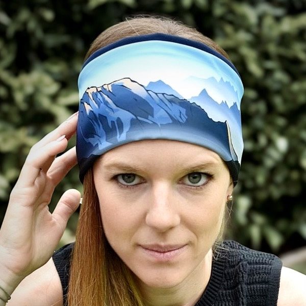 Bandeau montagne suisse, bandeau course à pied, bandeau sport, enfant montagne suisse, création suisse
