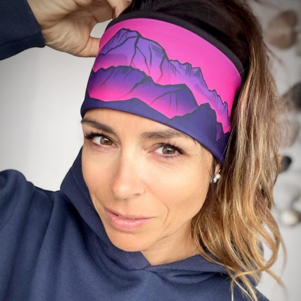 Bandeau montagne suisse, bandeau course à pied, bandeau sport, enfant montagne suisse, création suisse