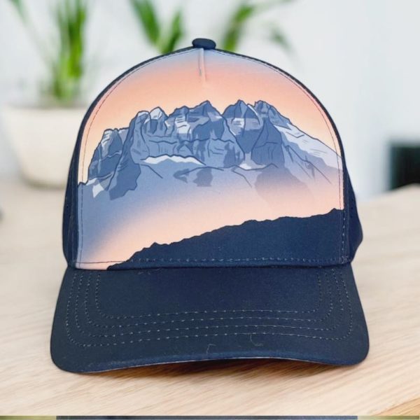 Casquette running Trucker, Inspirés par la nature, montagne, création suisse, Le Cervin noir et blanc, montagne suisse, Casquette montagne Catogne, Dent blanche, Dents-du-Midi
