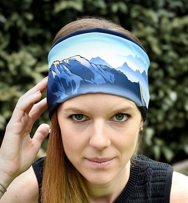 Bandeau montagne suisse, bandeau course à pied, bandeau sport, enfant montagne suisse, création suisse