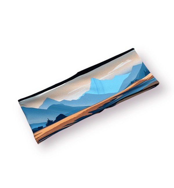 Bandeau montagne suisse, bandeau course à pied, bandeau sport, enfant montagne suisse, création suisse