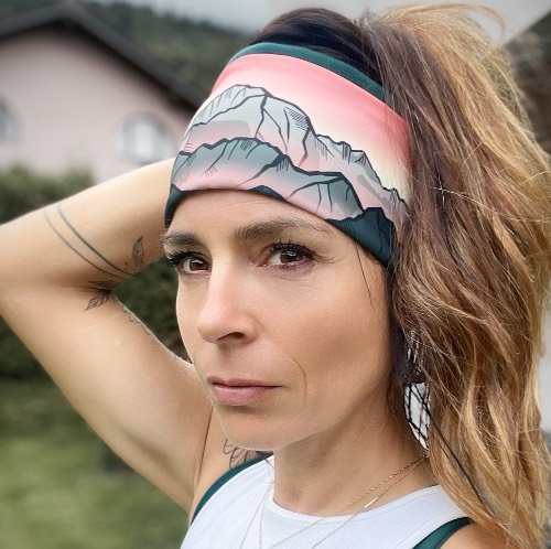 Bandeau montagne suisse, bandeau course à pied, bandeau sport, enfant montagne suisse, création suisse