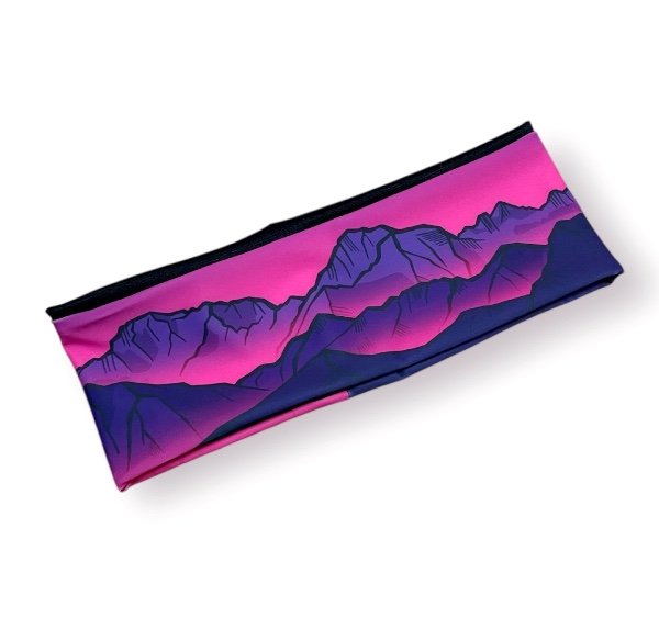 Bandeau montagne suisse, bandeau course à pied, bandeau sport, enfant montagne suisse, création suisse