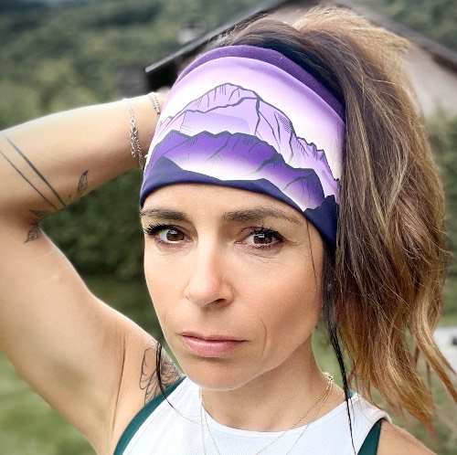 Bandeau montagne suisse, bandeau course à pied, bandeau sport, enfant montagne suisse, création suisse