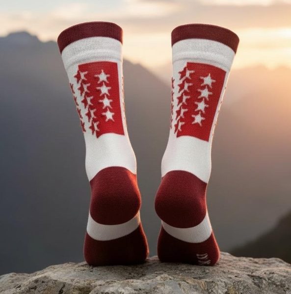 Chaussettes de sport, chaussettes performance, chaussettes personnalisables, chaussettes running, chaussettes cycling, chaussettes alpines,, chaussettes montagnes, chaussettes suisses, chaussettes montagnes suisses
